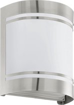 EGLO Rosada-E Wandlamp Buiten - E27 - 16,5 cm - Roestvast Staal/Wit