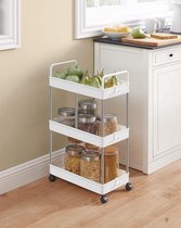 Keukenwagen landhuis, stabiele serveerwagen / Drankentrolley op Wielen - Opbergwagen \kitchen trolley 42 x 22.5 x 68 cm