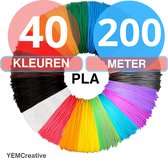 YEMCreative - Filament PLA - 40 Couleurs - 200 Mètres - Recharge Stylo 3D - 1, 75 mm