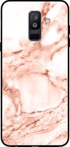Smartphonica Telefoonhoesje voor Samsung Galaxy A6 Plus 2018 marmer look - backcover marmer hoesje - Wit Rosé Goud / TPU / Back Cover geschikt voor Samsung Galaxy A6 Plus 2018
