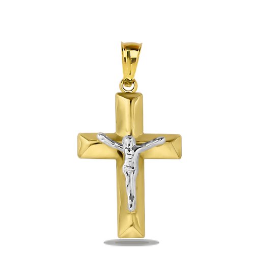 Juwelier Zwartevalk 14 karaat gouden kruis hanger - 14.249