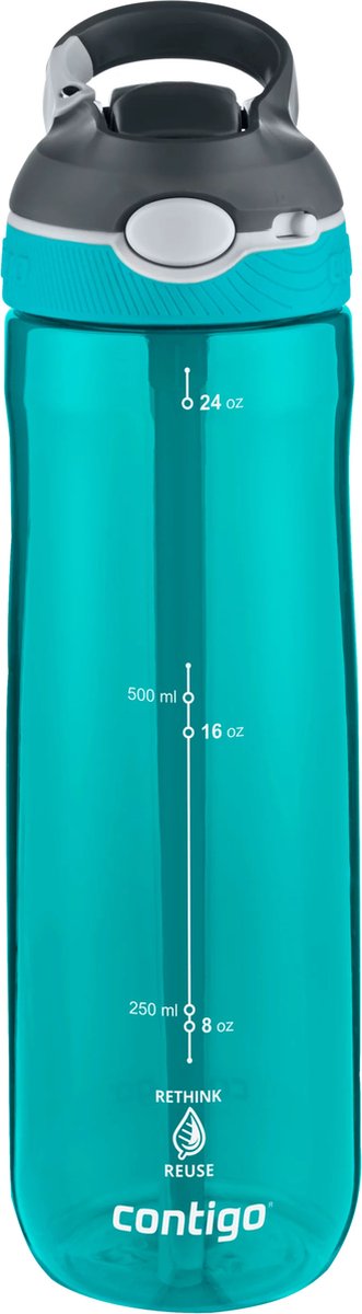 Contigo Ashland Autospout Waterfles met rietje | Grote BPA-vrije Drinkfles van 720ml | Sportfles | Lekvrije Drinkfles | Ideaal voor School de Sportschool Fiets Hardlopen Wandelen | Scuba