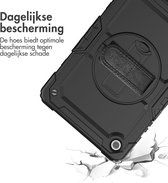 Accezz Tablet Hoes Geschikt voor Samsung Galaxy Tab A9 Plus - Accezz Rugged Backcover Shoulder Strap - Zwart