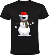 Voetbal Sneeuwpop Heren T-shirt -Foute Kersttrui - Fout kerst shirt - Kerstmis