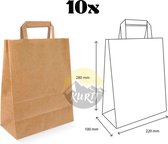 KURTT - Sac en papier / sacs en papier 22+10x28cm - marron, 10 pièces