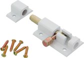 AMIG schuifslot/plaatgrendel - aluminium - 5 cm - wit - deur - schutting - raam
