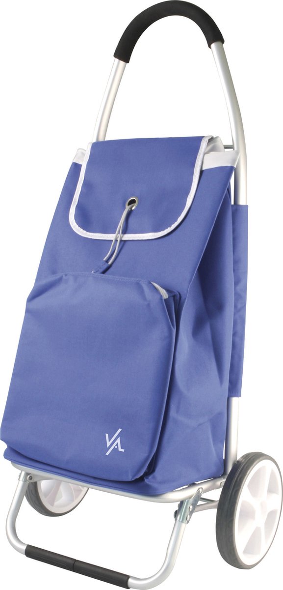 AMIG Boodschappentrolley - 50 liter - aluminium frame - blauw - 45 x 34 x 95 cm