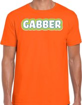 Bellatio Decorations Verkleed t-shirt heren - gabber - oranje - foute party/carnaval - vriend/maat M