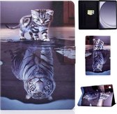 Samsung Galaxy tab A9 (2023) - 8,7 inch - tablet hoesje book case cover - poes en tijger - Samsung Tab A9 silicone inleg hoes map