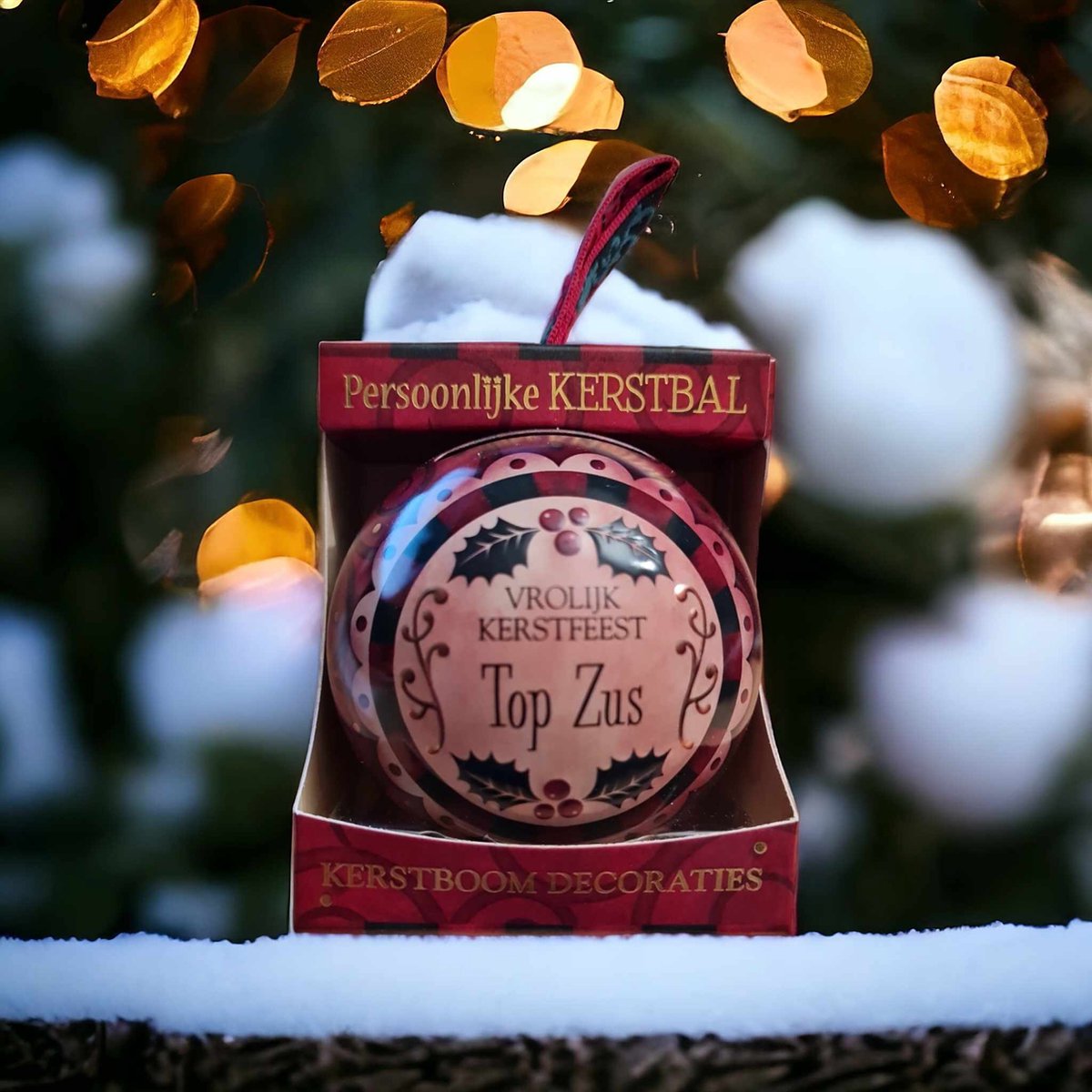 Persoonlijke kerstbal- TOP ZUS - spaarpot- cadeauverpakking - kerst- ornament -relief