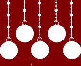 Little1Gifts - Raamsticker - Kerstballen slingers - blanco - klein- wit
