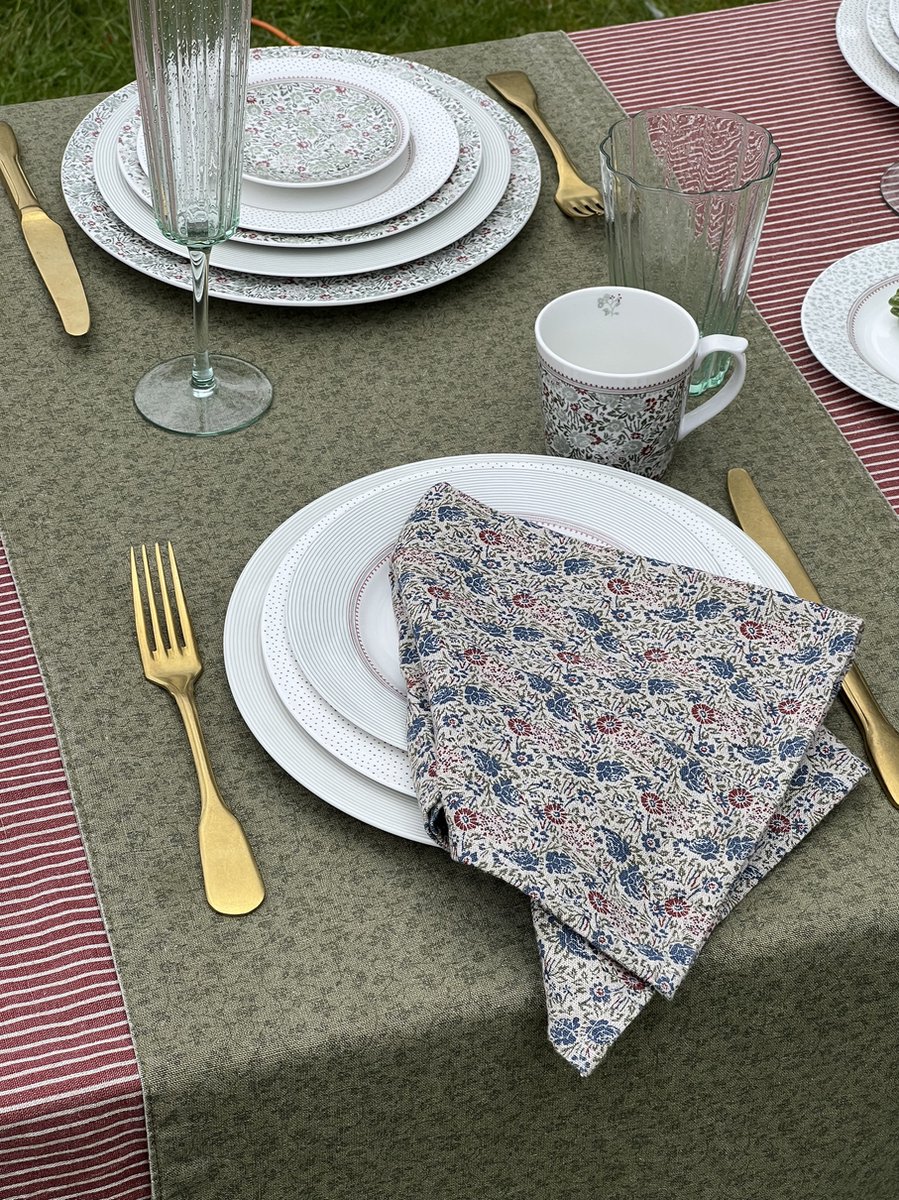 Laura Ashley Kitchen Linen Collectables Servetten Oxblood Rood Daniela 45x45cm