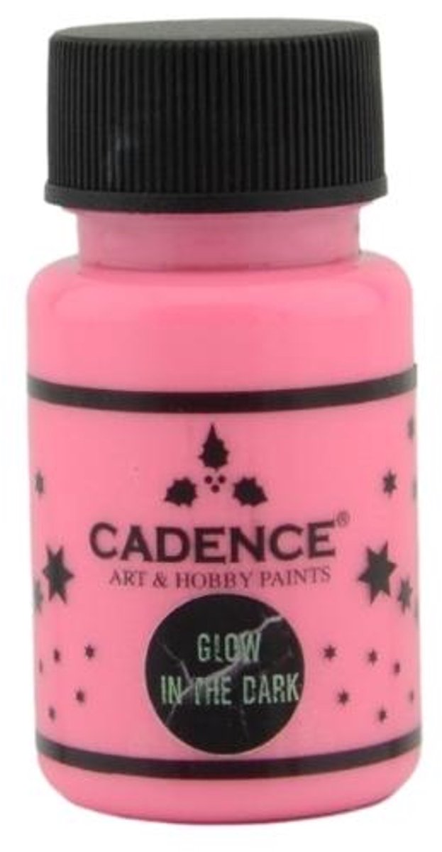 Cadence Glow in the Dark Verf 50 ml Roze