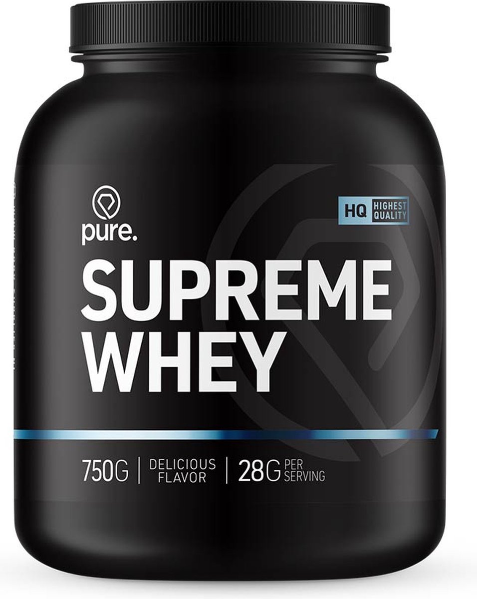 PURE Supreme Whey - banaan - 750gr - eiwitshake - wei protein - koolhydraatarm - whey eiwit - eiwitten