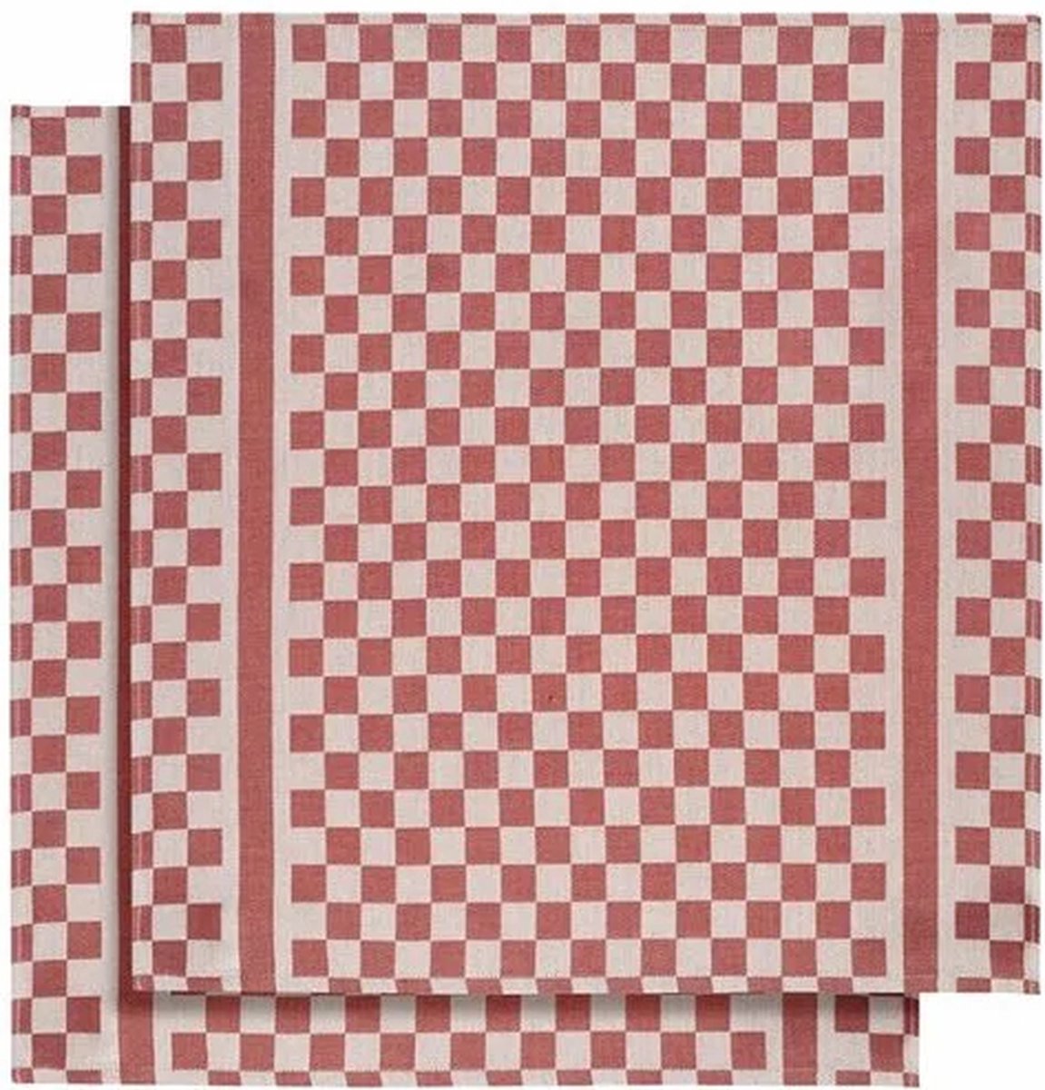 De Witte Lietaer Theedoek 65x70 Cm Katoen Wit/rood 3 Stuks