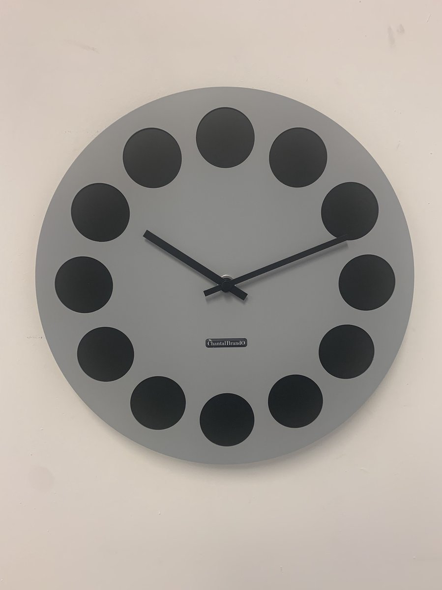Wandklok CHANTALBRANDO -- GREY & BLACK GT - TORNADO 40 -- MODERN DESIGN --