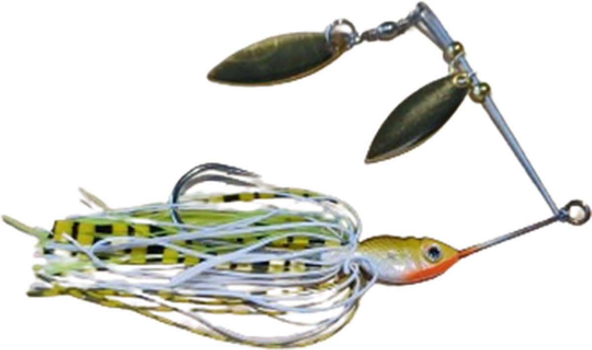 Xplosion- Spinnerbait 1 stuk - 14 gram/ 10 cm - Roofvissen - Wit - Geel - Oranje