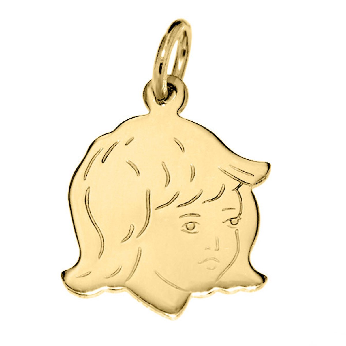 Juwelier Zwartevalk 14 karaat gouden meisjes kinderkop hanger - 14.101.165/14K