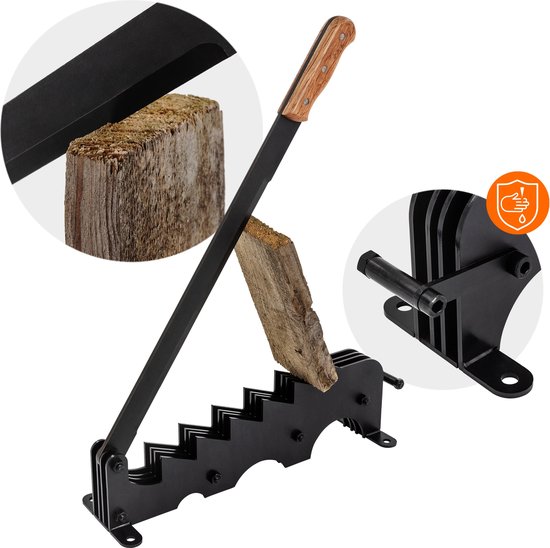 Handmatige houtkloofmachine met houten handgreep zwart incl. montagemateriaal handmatige houtkloofmachine — afbeelding 3
