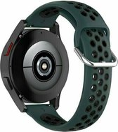 By Qubix 22mm - Siliconen sportbandje met gesp - Donkergroen + zwart - Huawei Watch GT 2 - GT 3 - GT 4 (46mm) - Huawei Watch GT 2 Pro - GT 3 Pro (46mm)
