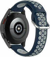 By Qubix 22mm - Siliconen sportbandje met gesp - Donkerblauw + grijs - Huawei Watch GT 2 - GT 3 - GT 4 (46mm) - Huawei Watch GT 2 Pro - GT 3 Pro (46mm)