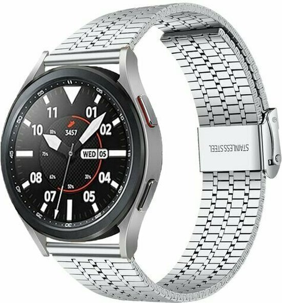 By Qubix 22mm - Stalen bandje - Zilver - Huawei Watch GT 2 - GT 3 - GT 4 (46mm) - Huawei Watch GT 2 Pro - GT 3 Pro (46mm)