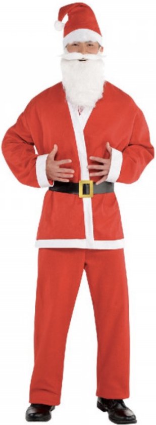 Velcoxplay 12-delig kerstmankostuum voor volwassenen, heren, luxe rode kerstmankostuum, set kerstman, cosplay, kerstman, outfit, L