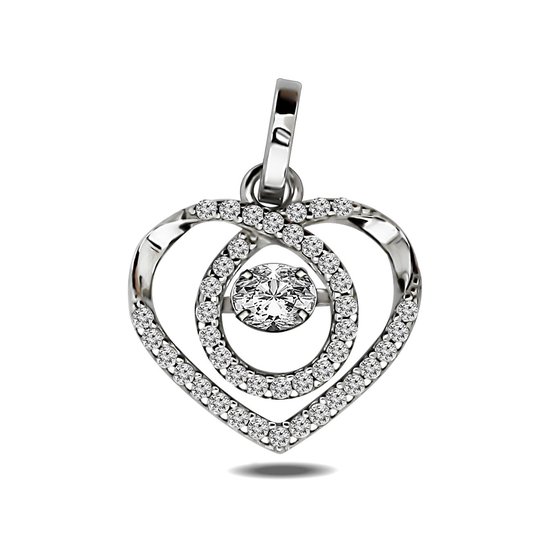 Juwelier Zwartevalk zilveren (gerhodineerd) hartje hanger - 24.104