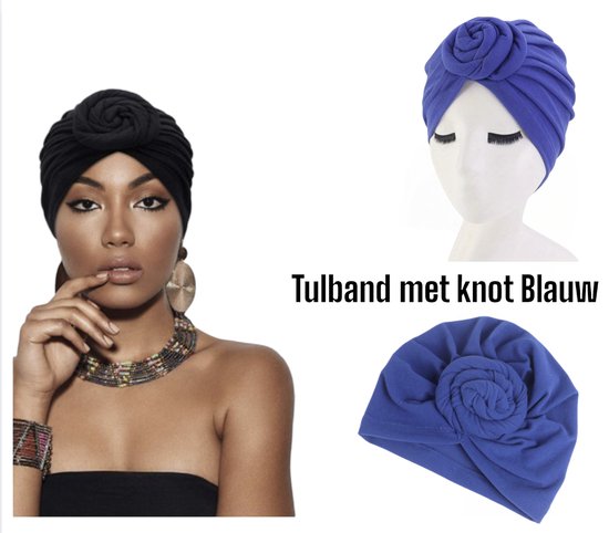 Cabantis Tulband met Knot - Hoofddeksel - Islamitisch - Tulband - Muts - Cabantis - Blauw