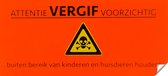 Holland Animal Care Sticker "Vergif" - 8 x 0,5 x 5,5 cm - Waterafstotend vinyl - Gevaren sticker - Oranje - 100 stuks