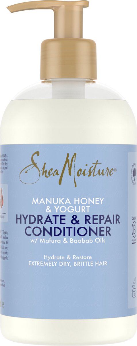 SheaMoisture Manuka Honey & Yoghurt - Conditioner Hydrate & Repair - natuurlijk vrij van siliconen en sulfaten - 384 ml