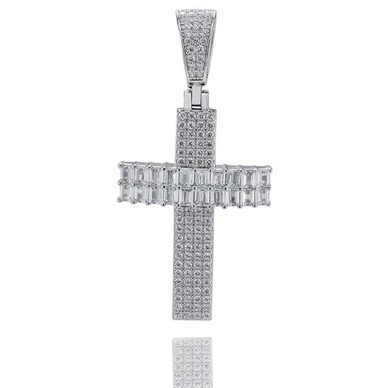 Juwelier Zwartevalk zilveren (gerhodineerd) kruis hanger - 24.213