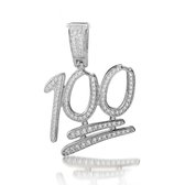Juwelier Zwartevalk zilveren (gerhodineerd) 100 (honderd) hanger - 24.208