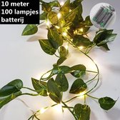 led licht string led lichtsnoer groene bladwijnstok 10 meter 100 lampjes-wekt op batterij