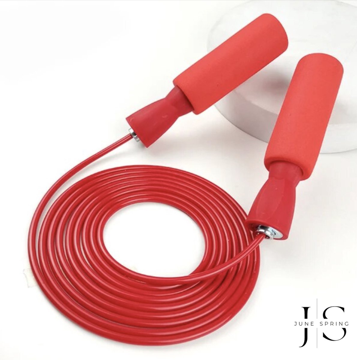 June Spring - Springtouw - VERBRANDE CALORIEËN 500 per 25 MINUTEN - SHAPE AFVALLEN- Kleur Rood - Geschikt voor binnen en buiten - Zweetbestendige handvatten - Flexibele lengte 2.8 M - Unisex