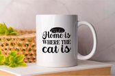 Mok Home is where the cat is - Cats - Gift - Cadeau - CatLovers - Meow - KittyLove - Katten - Kattenliefhebbers - Katjesliefde - Prrrfect