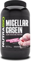 Nutrabio Micellar Casein - Eiwit Poeder - 900 gram Strawberry Ice Cream
