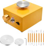Velox Mini Draaischijf | Pottenbakker | DIY Pottenbakken | Pottenbakkersschijf | Elektrische Draaischijf | Incl. Schijf 6,5 cm & 10 cm | Pottenbakker Set | Goud