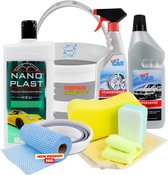 De snuffelaar® - Car Cleaning Set Pro - Auto Schoonmaak Set - Pro - 58 Delig - Auto poets set - Autosponzen - Auto wax - Nano plast car polish
