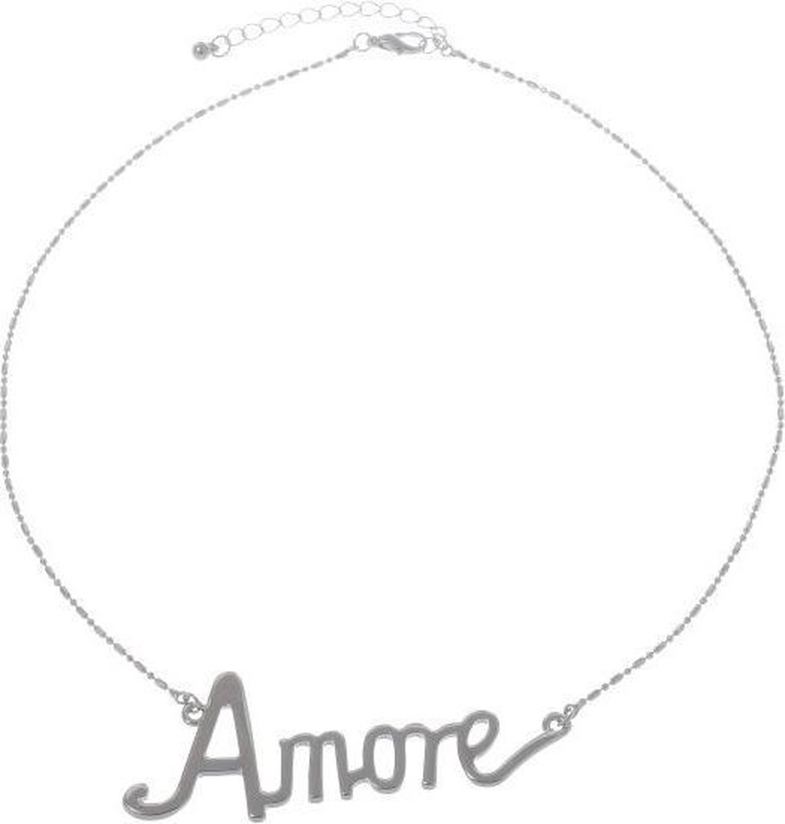 Behave - amore ketting zilverkleur dames - romantisch cadeau Valentijn