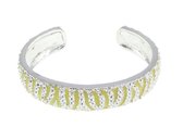 Behave Armband - half open bangle met print- groen - zilver kleur - 16.5cm