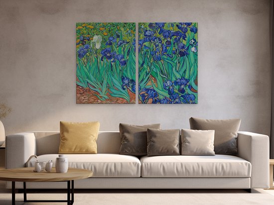 Artaza Peinture sur toile Diptyque Iris - Vincent van Gogh - 120x80 - Photo sur toile - Impression sur toile