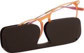ReadEasy Leesbril in Ultra Dunne Etui - Sterkte +2,5 - TR90 Montuur - Geen Kapotte Bril Meer - Bruin - Classic