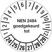NEN 2484 goedgekeurd tot sticker 24-29 op vel 30 mm - 18 per kaart