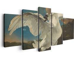 Artaza Canvas Schilderij Vijfluik De Bedreigde Zwaan - Jan Asselijn - 200x100 - Groot - Foto Op Canvas - Canvas Print