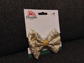 Noeud papillon de Noël - Or / Glitter Wit - Taille unique - Noeud Noël de Noël - Noeud de Noël pailleté - Noeud de Noël