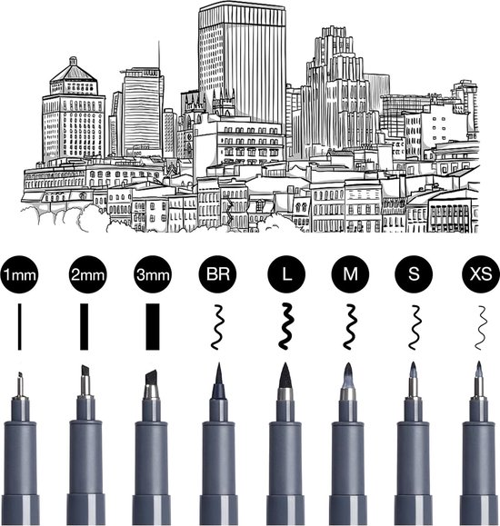 Set 6 Marqueurs Calligraphie Welsberg - Stylos Lettrage Main Pour Débutants - 4 Tailles Différentes