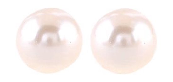 Boucles d'oreilles Behave en perles - Femme - Boucles d'oreilles à tige Petite perle beige crème 6 mm de diamètre - Boucles d'oreilles pendantes - Boucles d'oreilles à tige