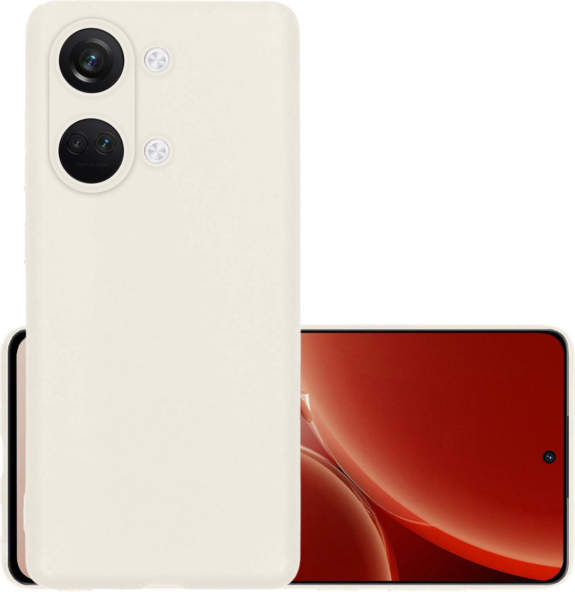 Hoesje - Geschikt voor OnePlus Nord 3 - Sterk & Shockproof - Hoes Cover - Siliconen Case - Wit