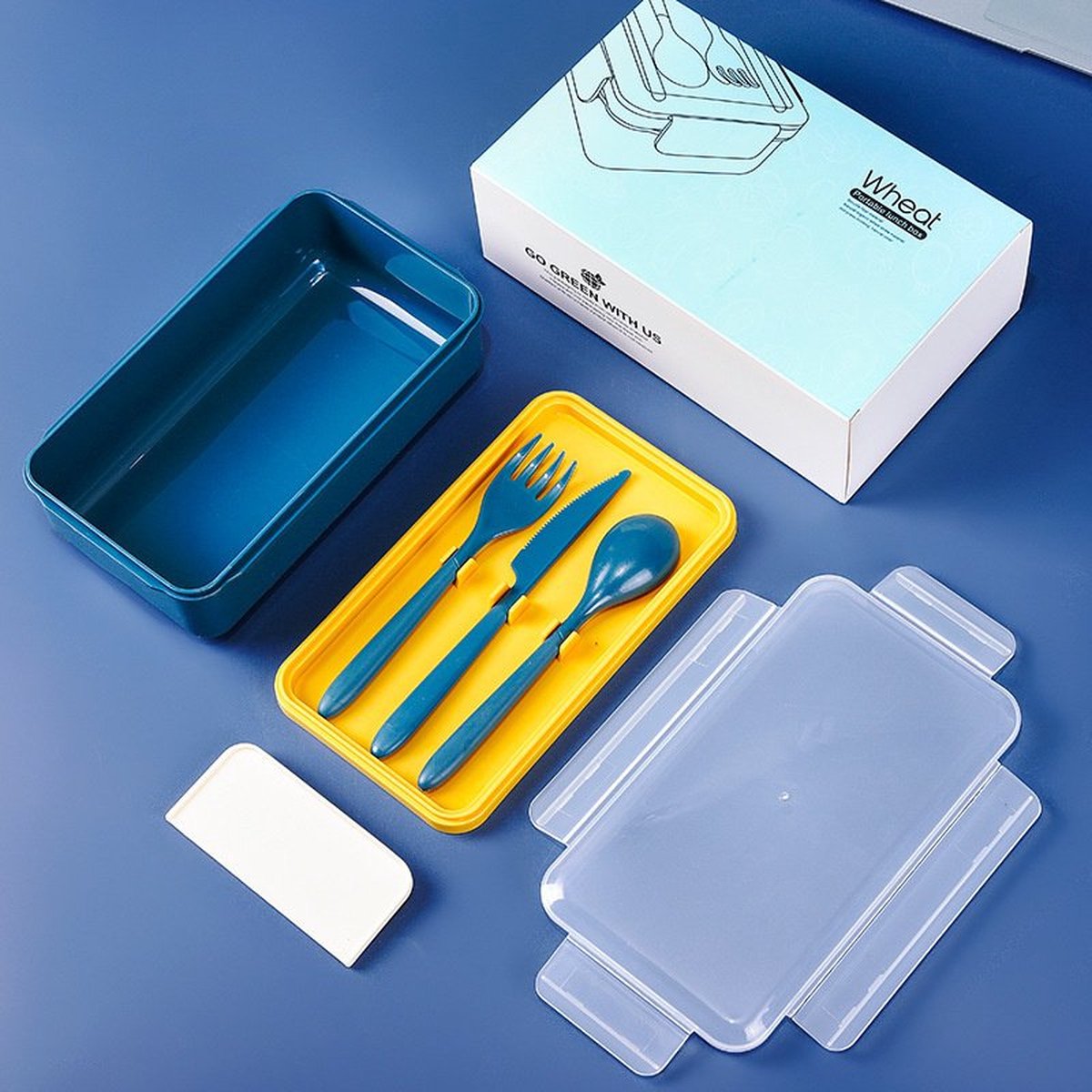 Green-goose Lunchbox to go blauw